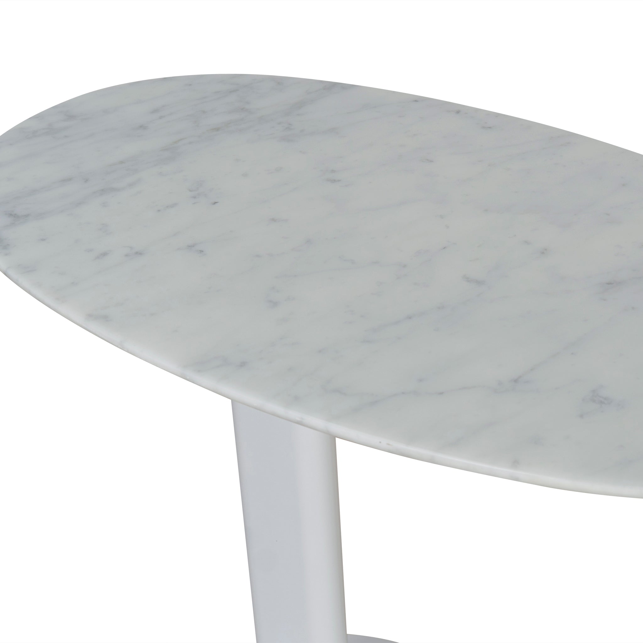 60cm Marble Capri Side Table - White Base