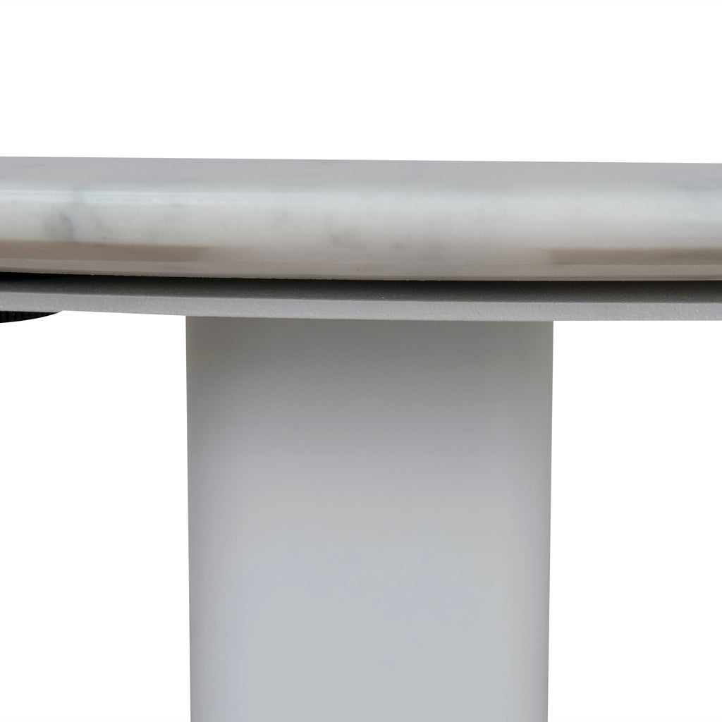 60cm Marble Capri Side Table - White Base