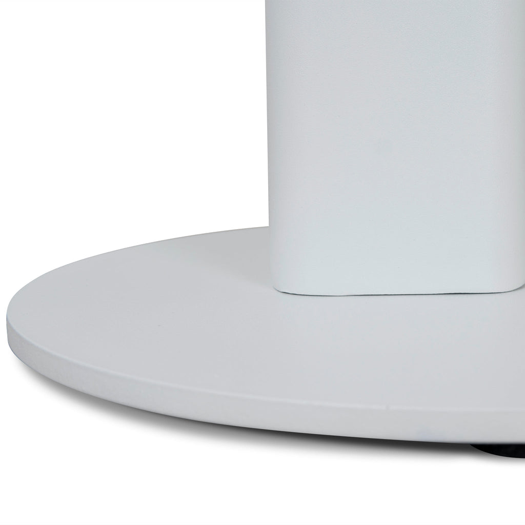 60cm Marble Capri Side Table - White Base