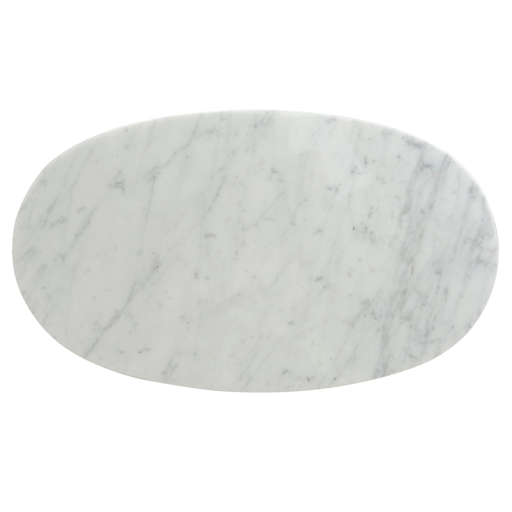 60cm Marble Capri Side Table - White Base