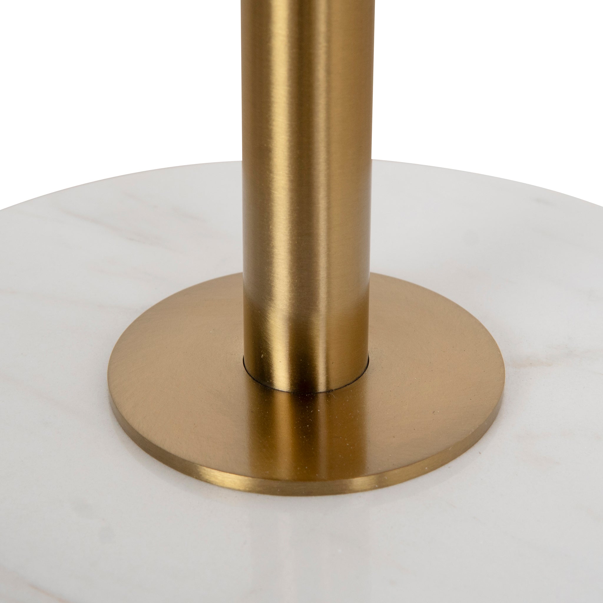 45cm Brushed Gold Capri Side Table - Carrara Marble