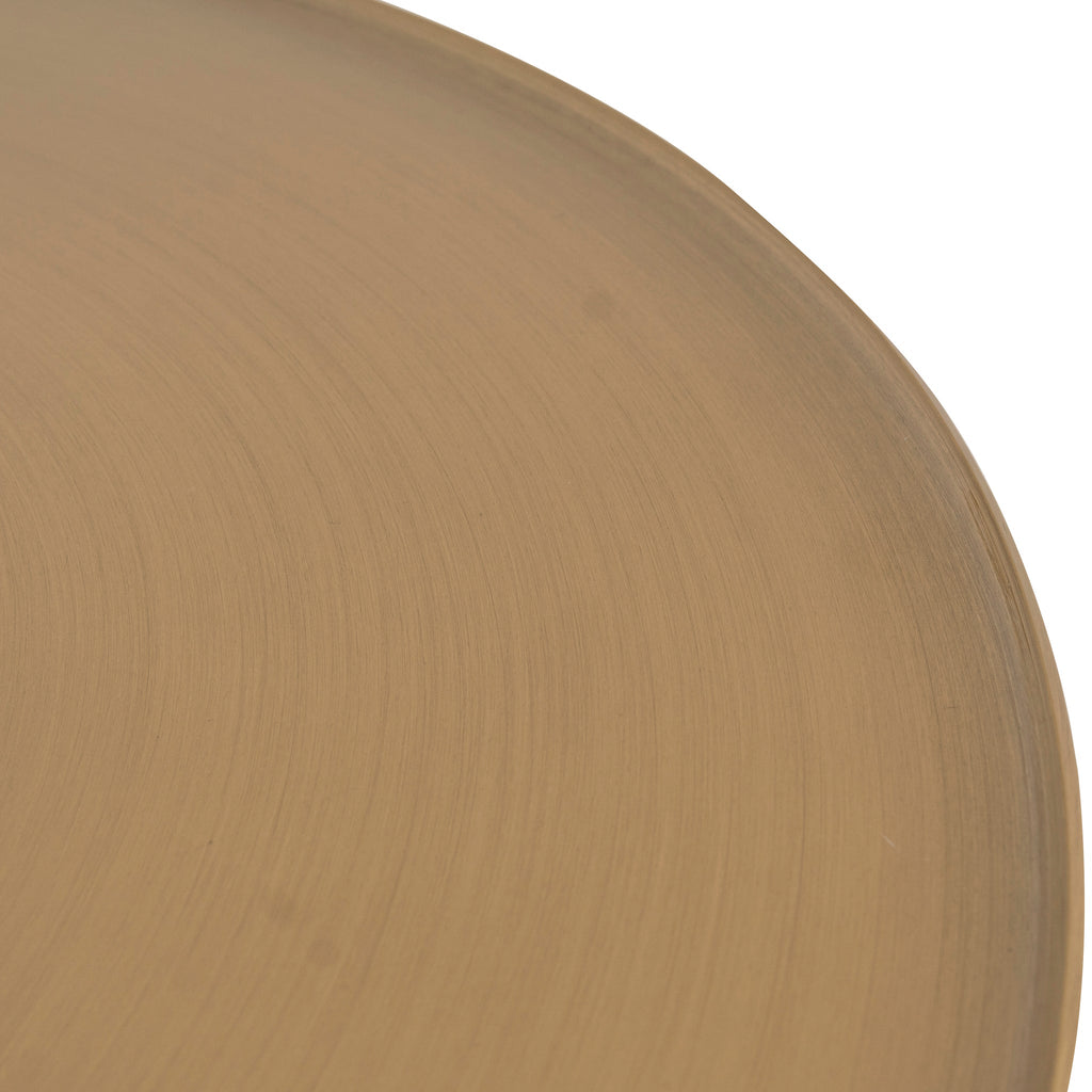 45cm Brushed Gold Capri Side Table - Travertine