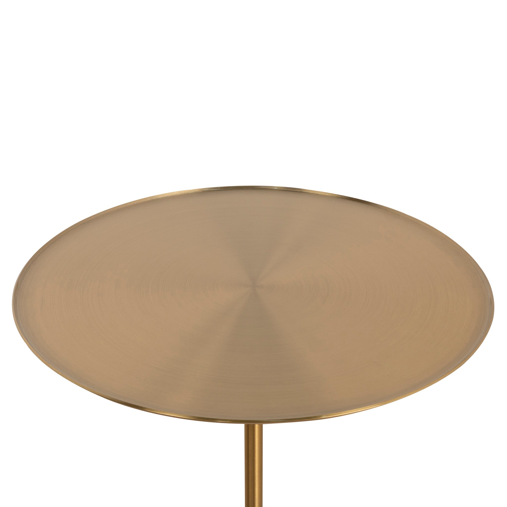 45cm Brushed Gold Capri Side Table - Travertine