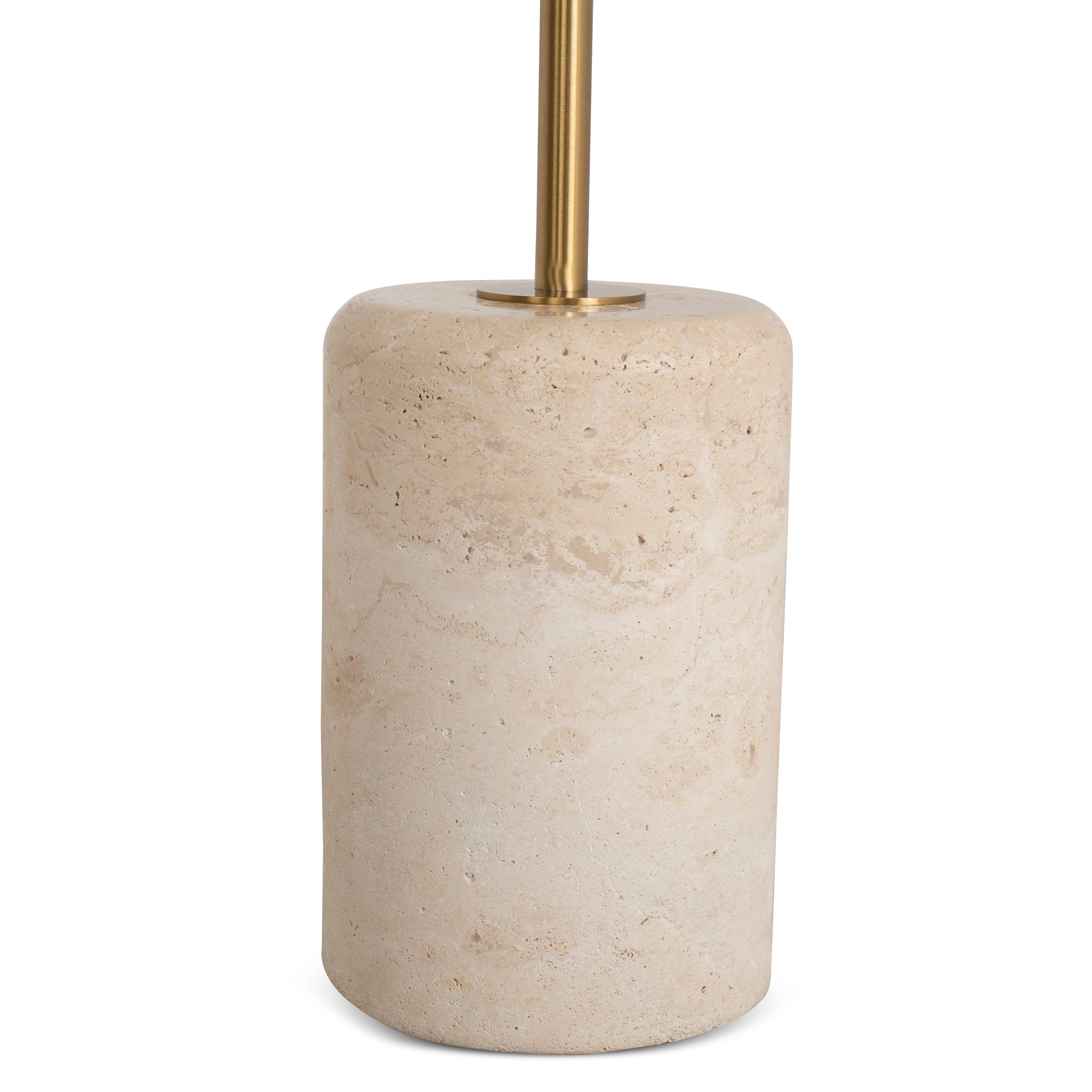 45cm Brushed Gold Capri Side Table - Travertine