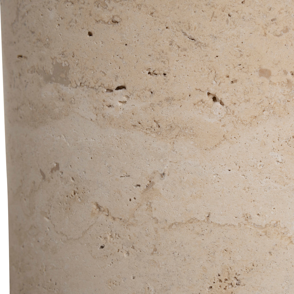45cm Brushed Gold Capri Side Table - Travertine