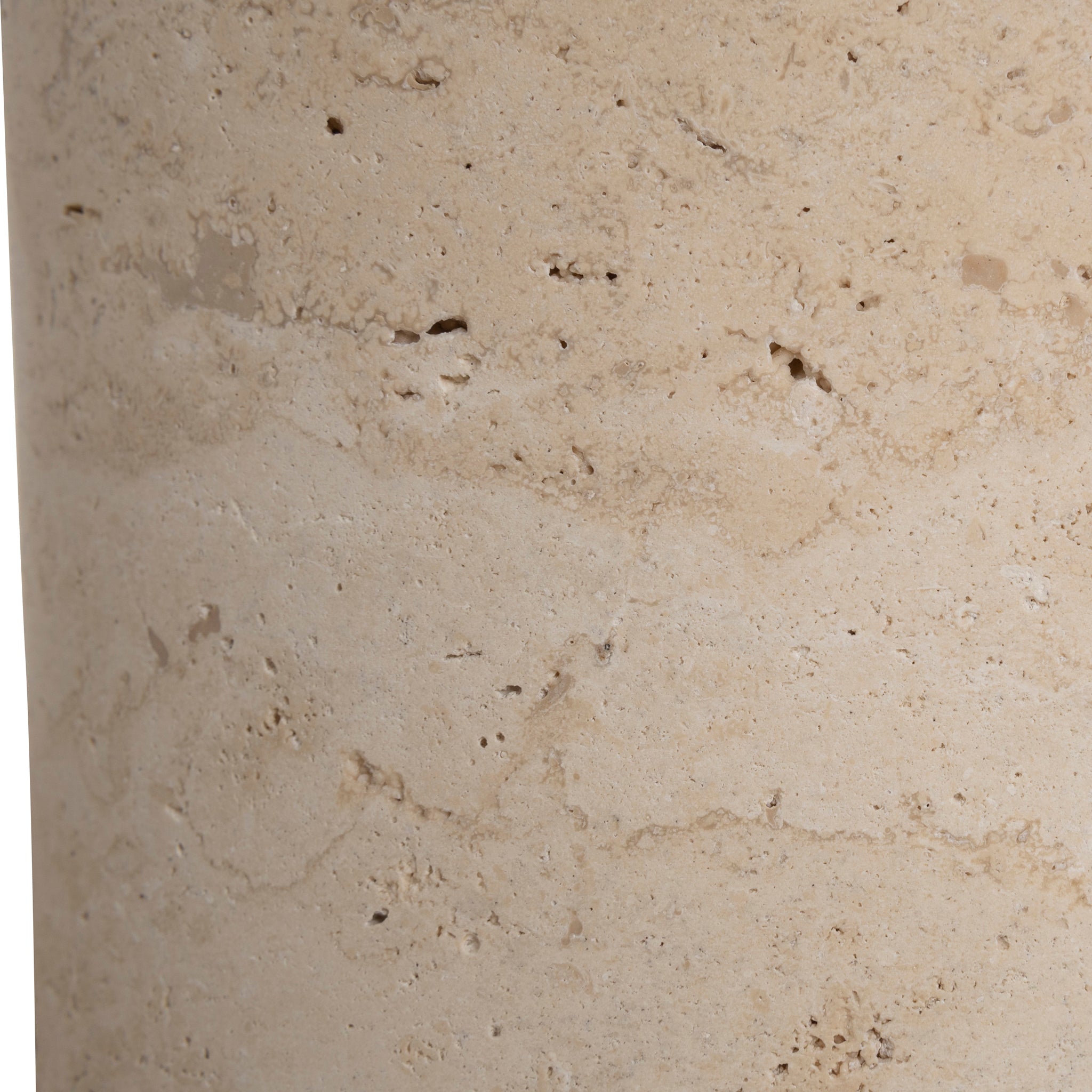 45cm Brushed Gold Capri Side Table - Travertine