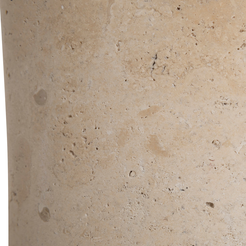 45cm Brushed Gold Capri Side Table - Travertine