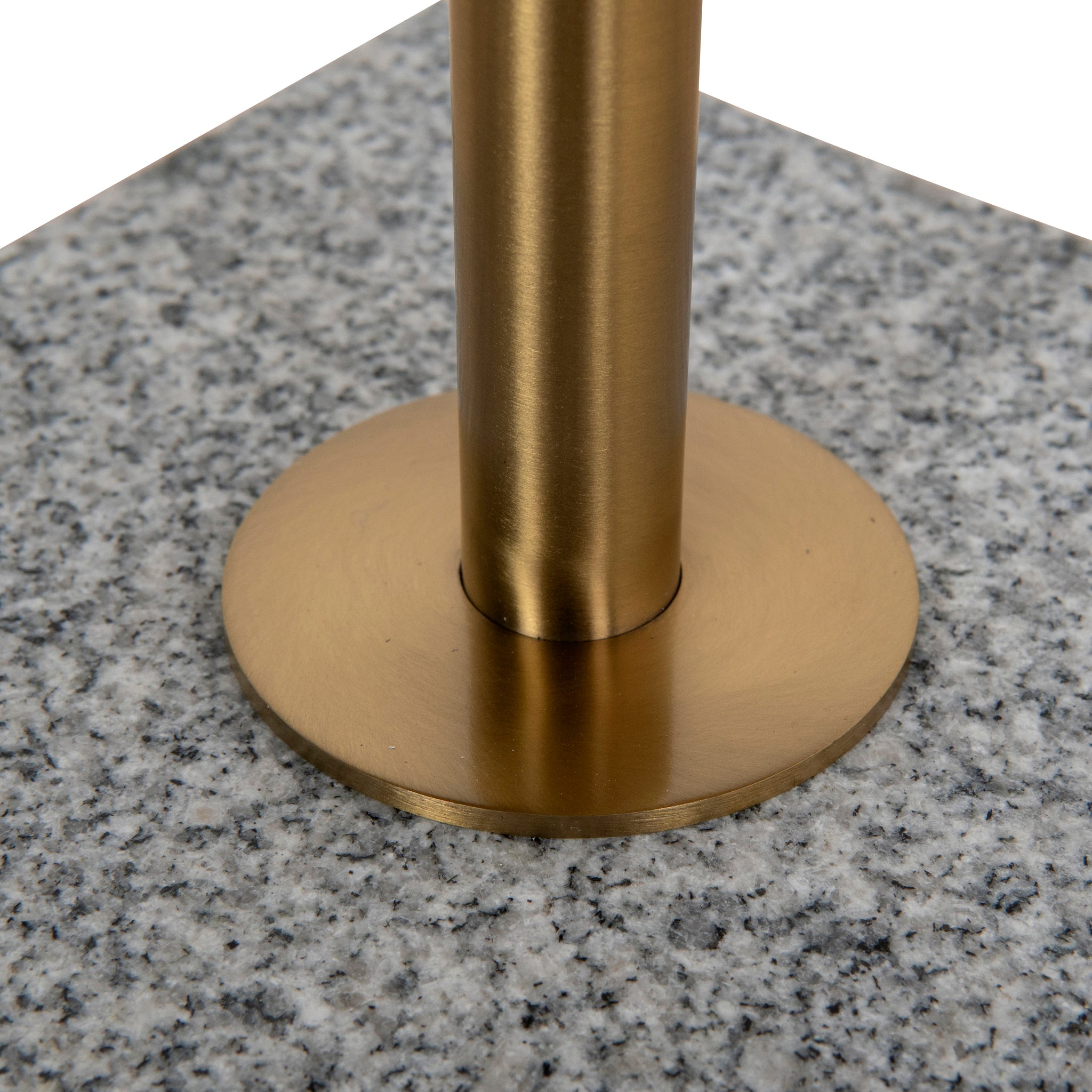 45 cm Brushed Gold Capri Side Table - Faceted Granite Marble