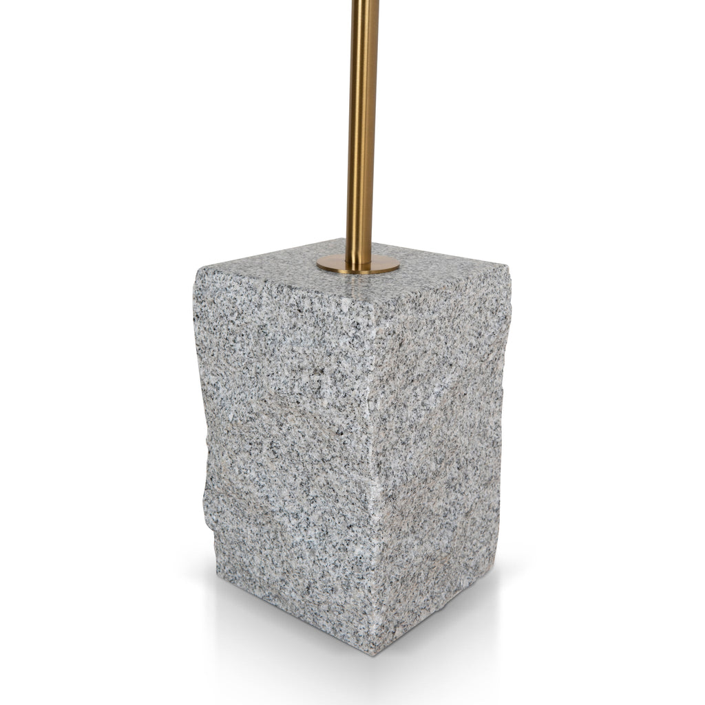 45 cm Brushed Gold Capri Side Table - Faceted Granite Marble
