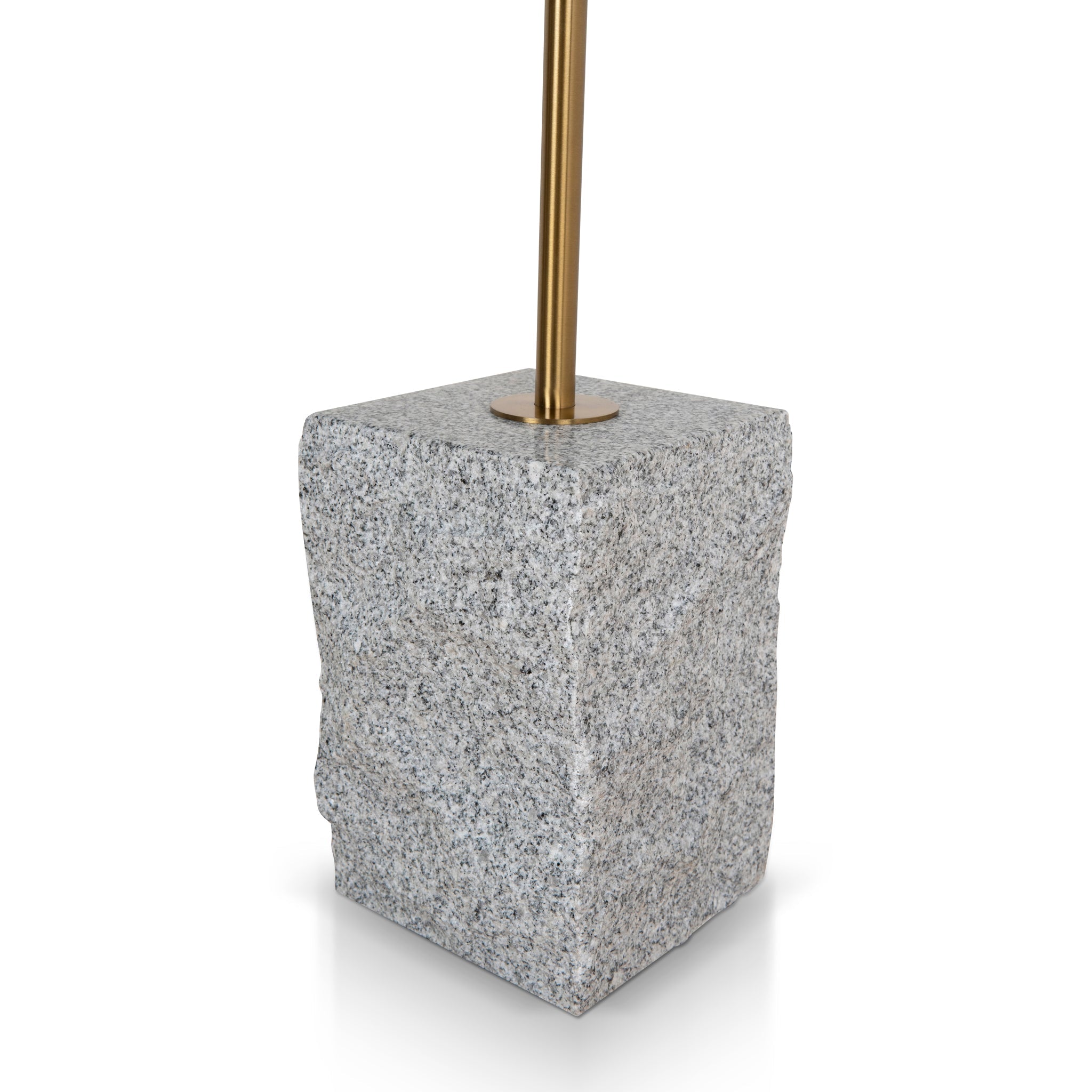 45 cm Brushed Gold Capri Side Table - Faceted Granite Marble
