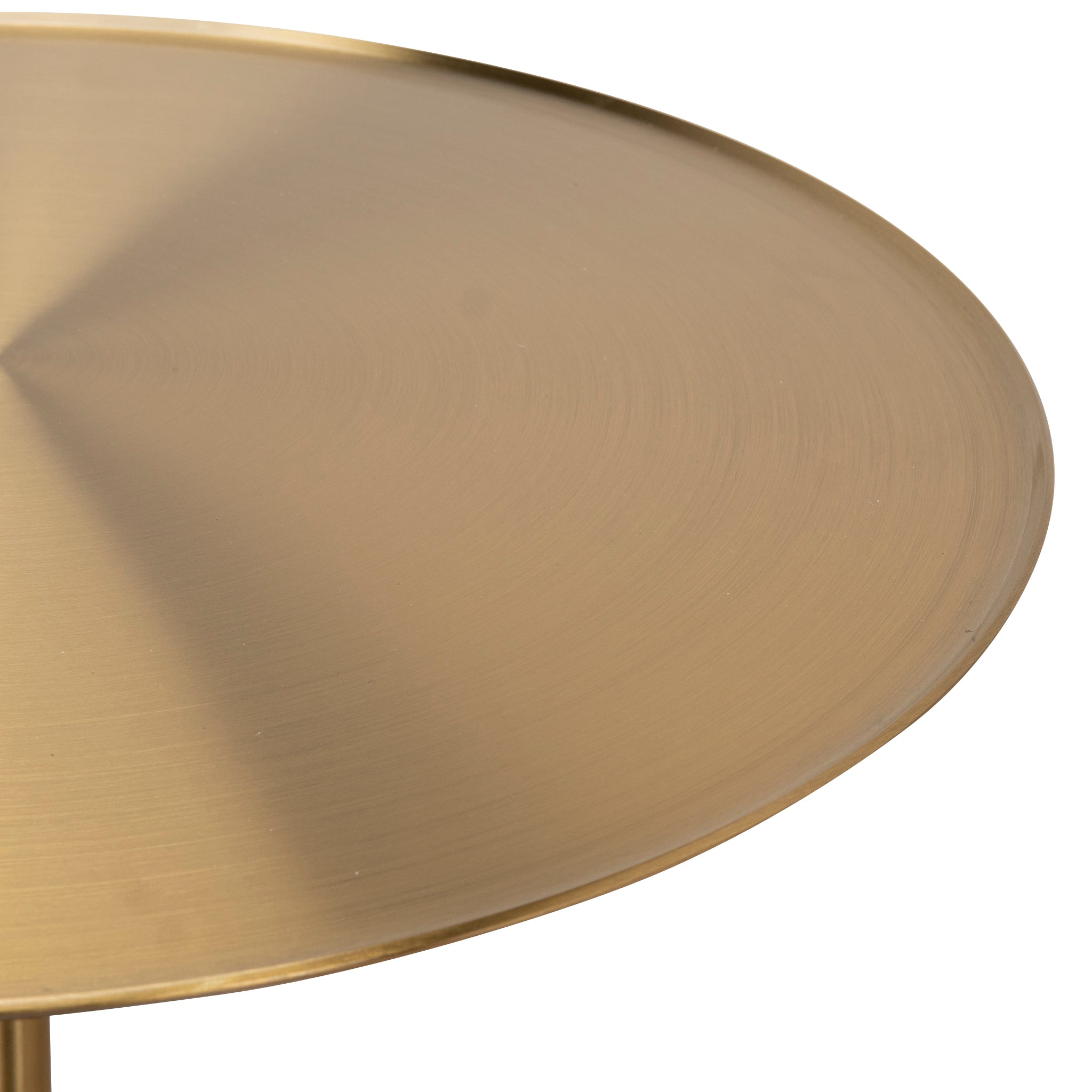 45 cm Brushed Gold Capri Side Table - Faceted Granite Marble
