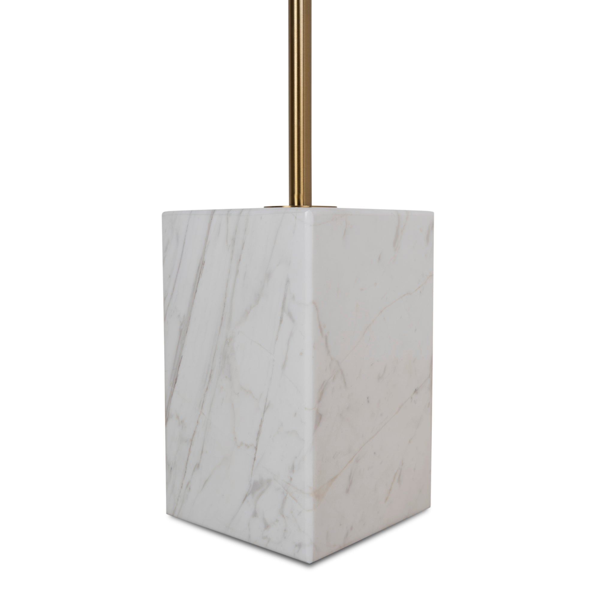 45cm Brushed Gold Capri Side Table - Carrara Marble
