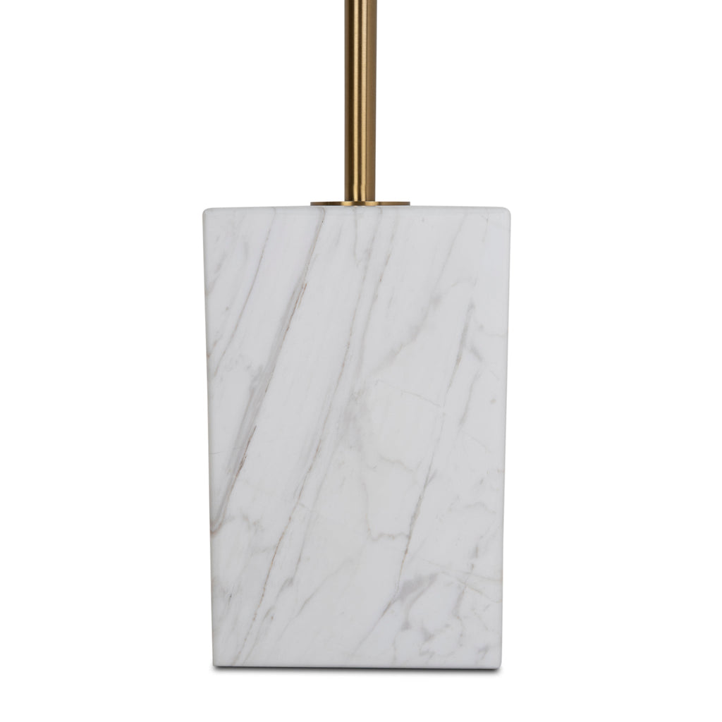 45cm Brushed Gold Capri Side Table - Carrara Marble