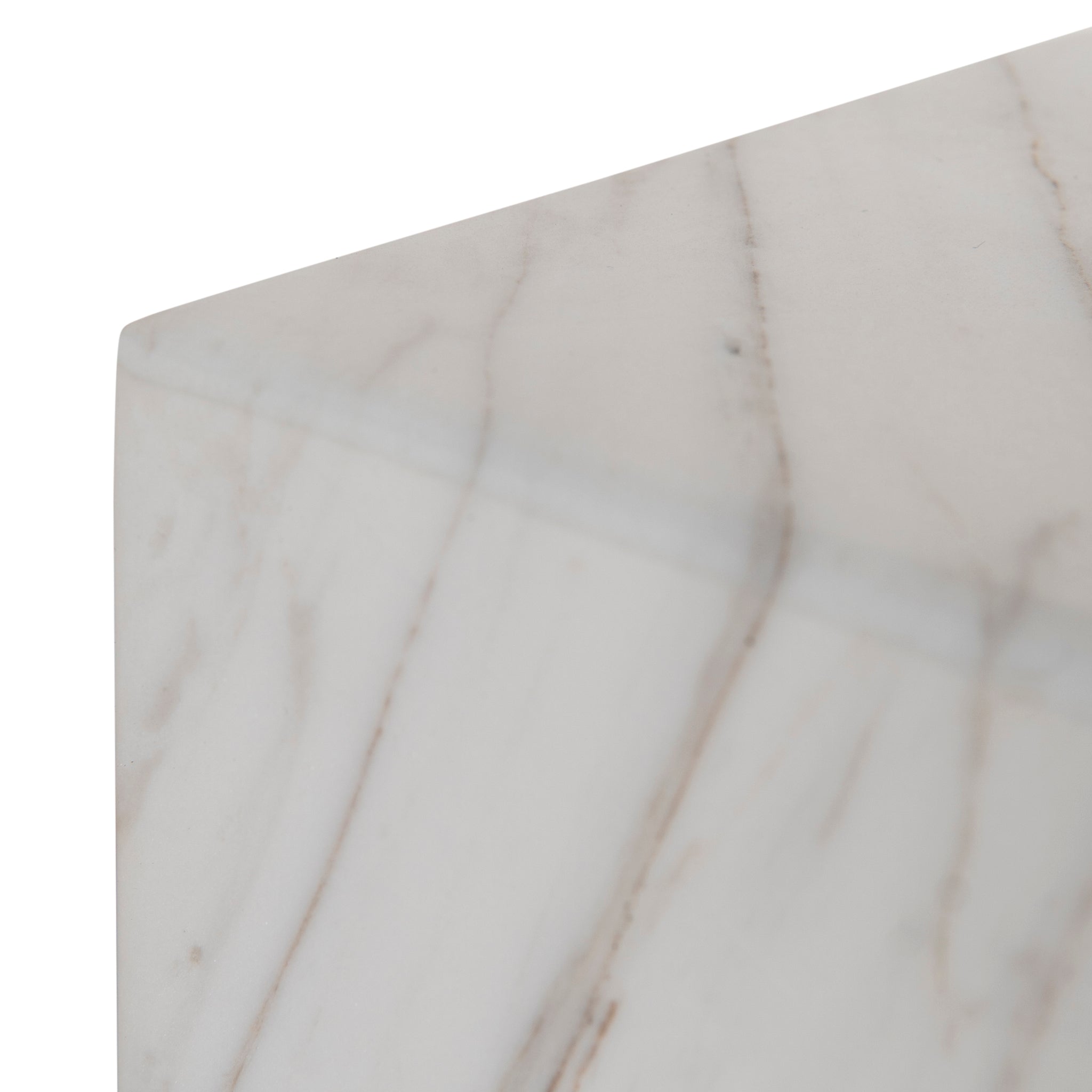 45cm Brushed Gold Capri Side Table - Carrara Marble