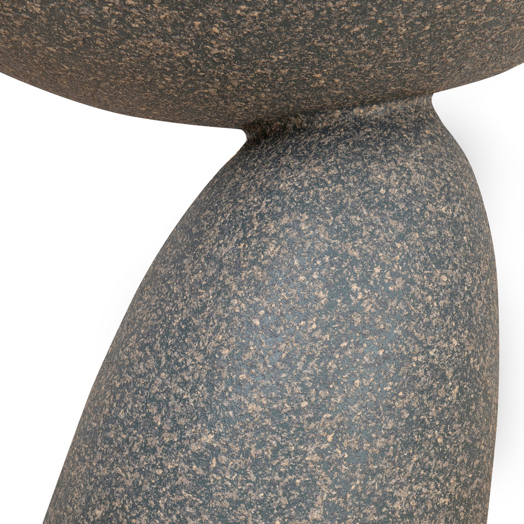 60cm Fibre Glass Capri Side Table - Charcoal Latte