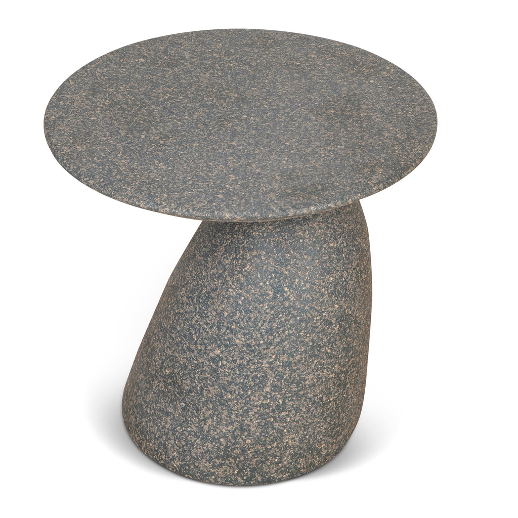 60cm Fibre Glass Capri Side Table - Charcoal Latte