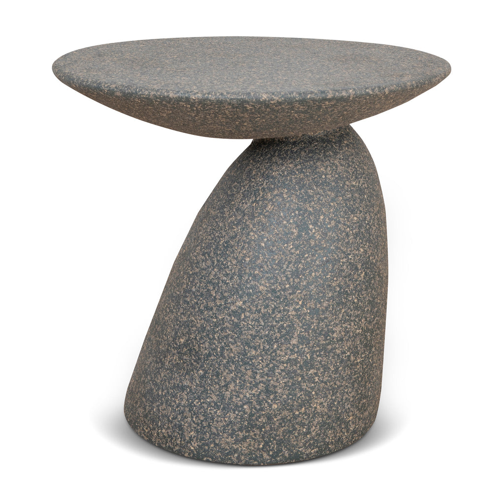 60cm Fibre Glass Capri Side Table - Charcoal Latte
