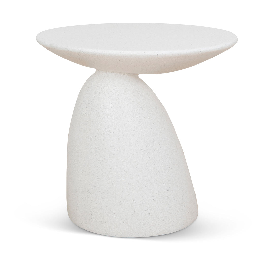60cm Fibre Glass Capri Side Table - White