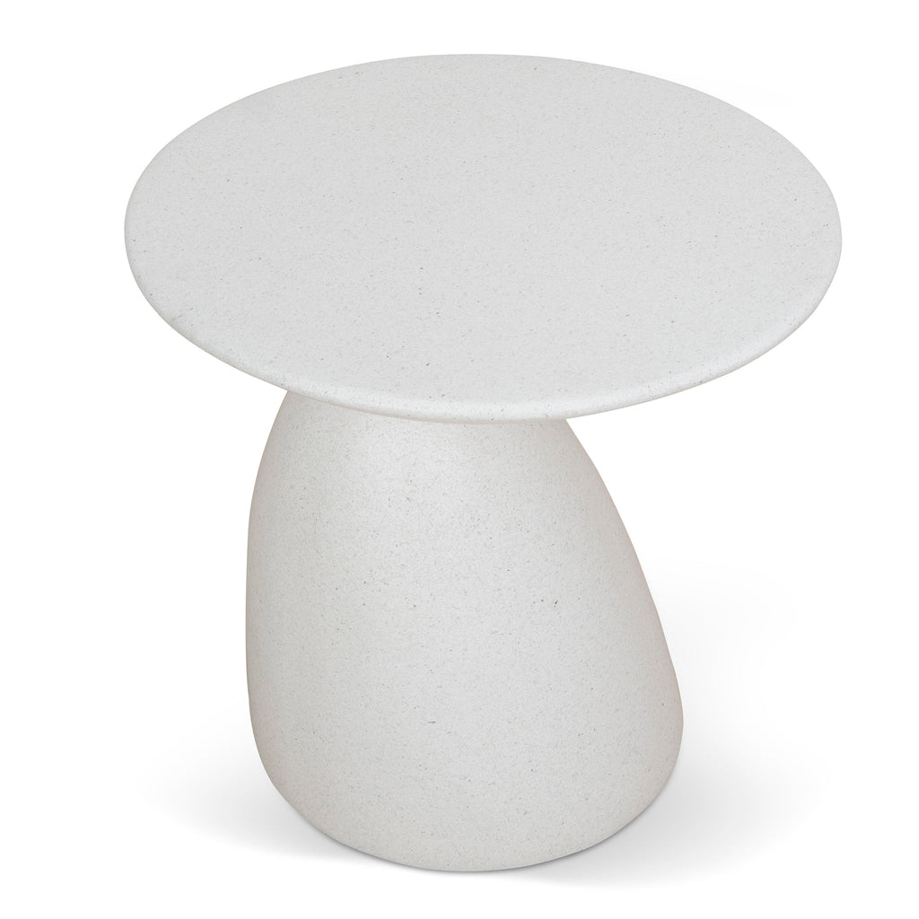 60cm Fibre Glass Capri Side Table - White