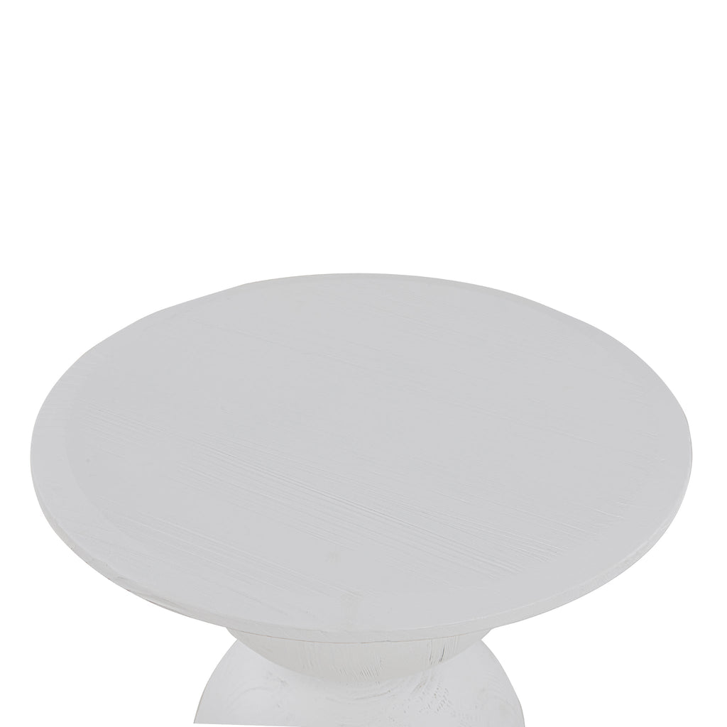 Round Capri Side Table - Full White