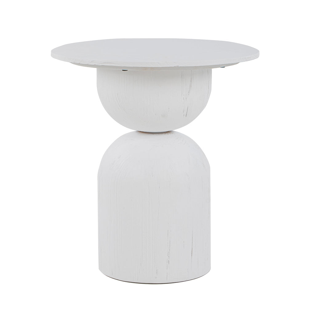 Round Capri Side Table - Full White