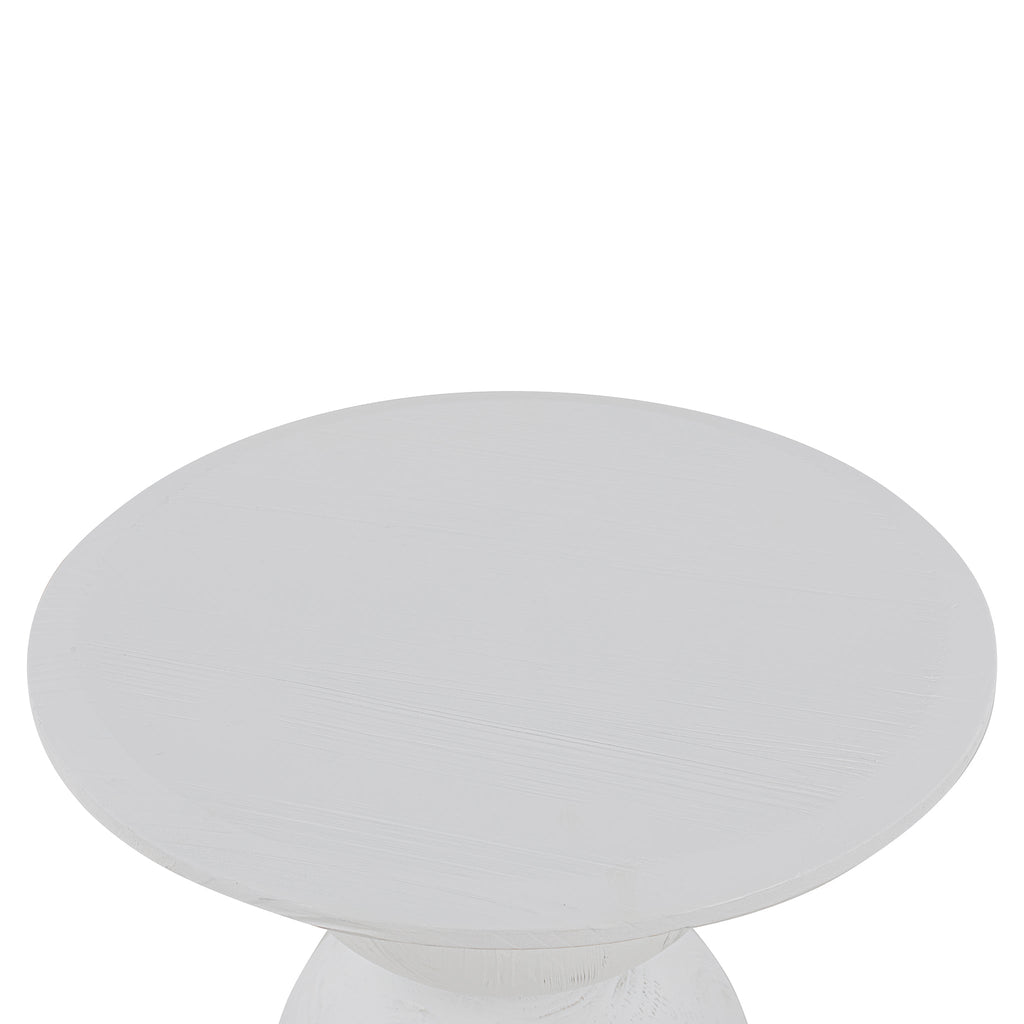 Round Capri Side Table - Full White