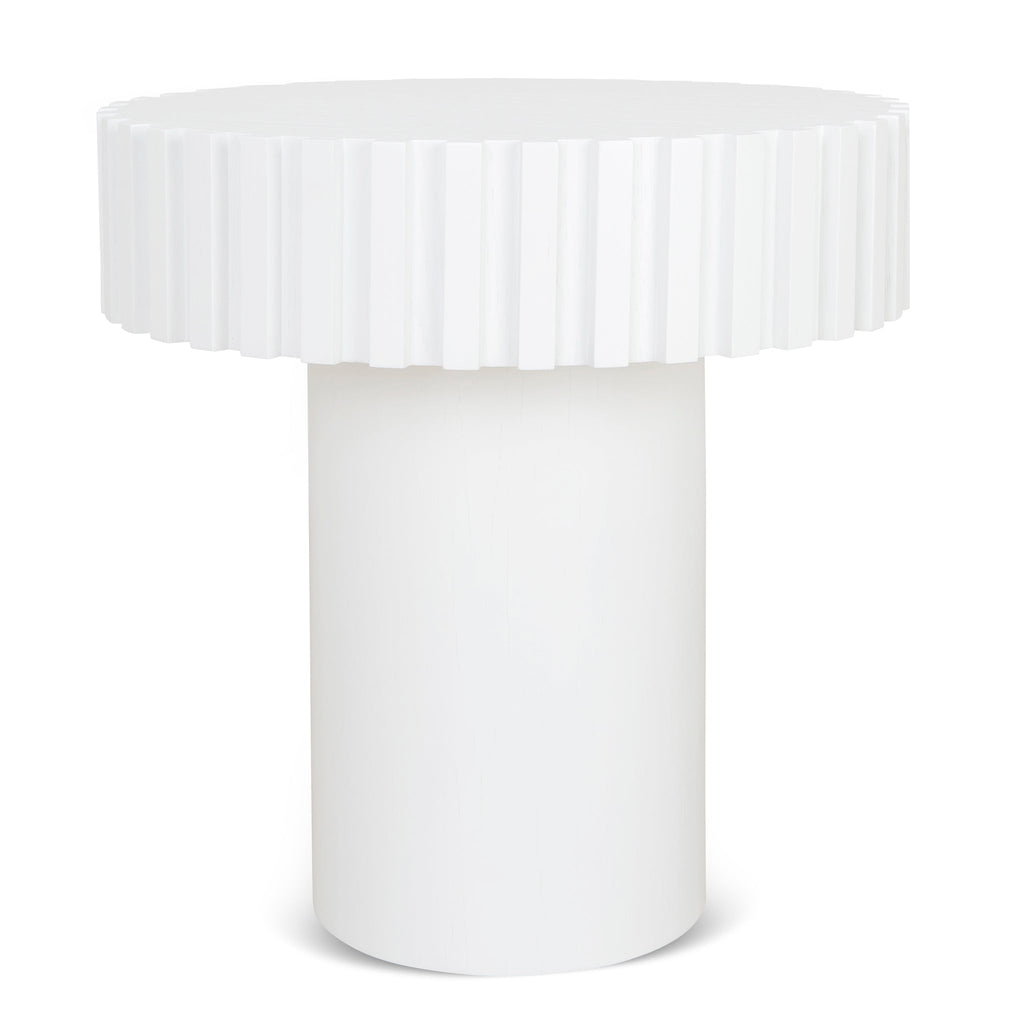 50cm Round Capri Side Table - Full White
