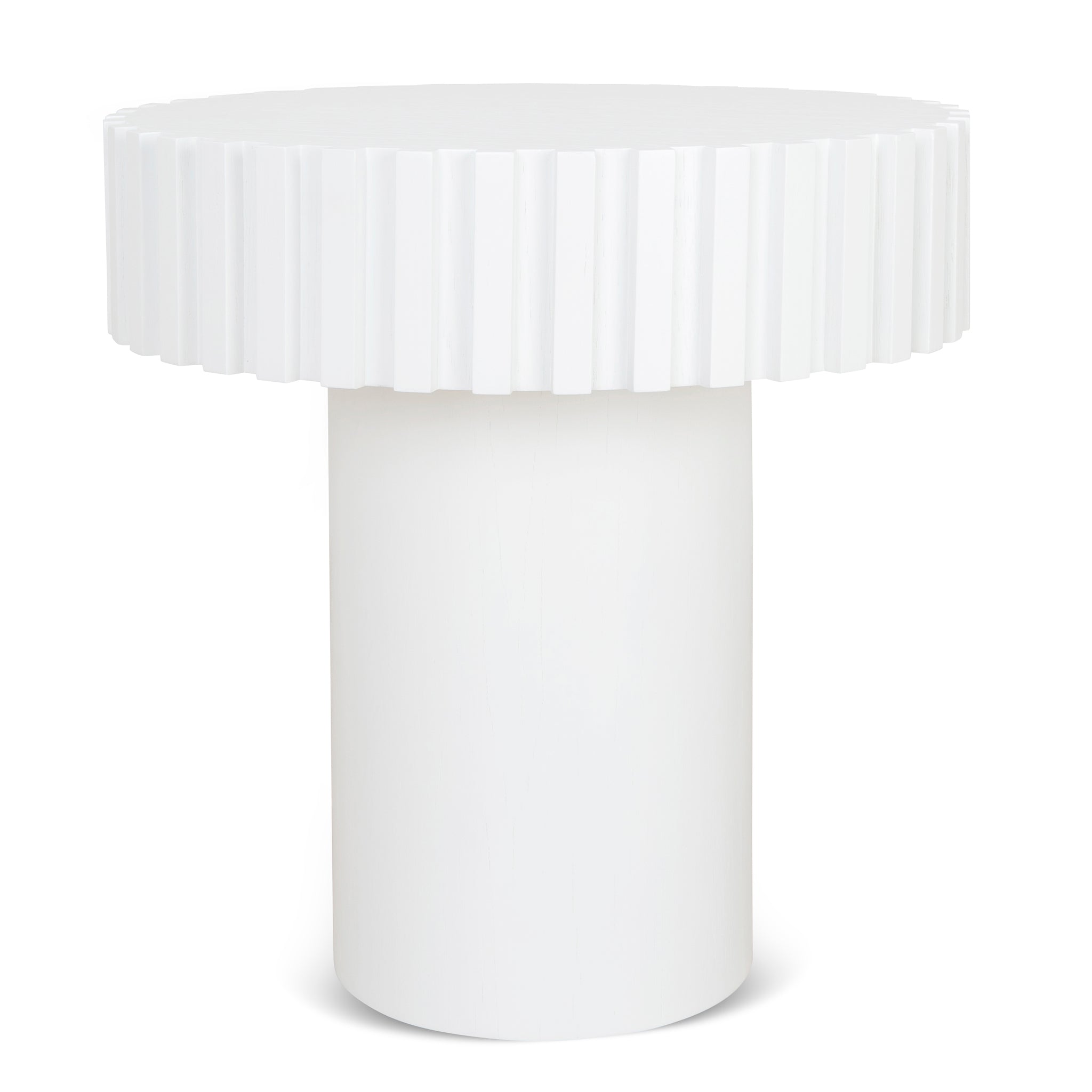 50cm Round Capri Side Table - Full White