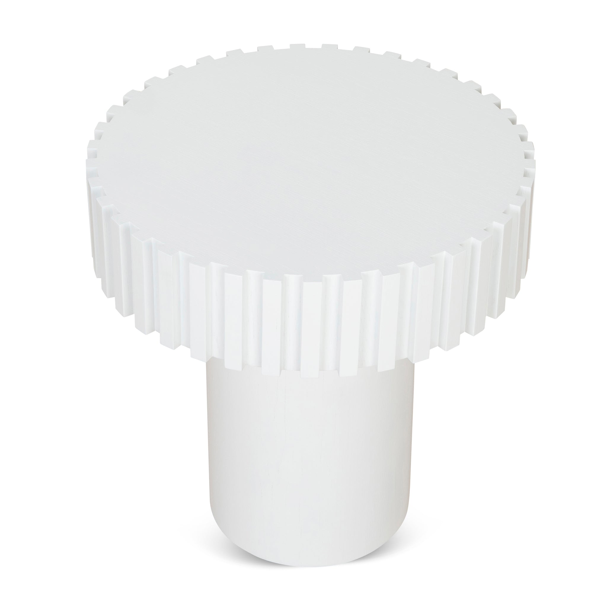 50cm Round Capri Side Table - Full White