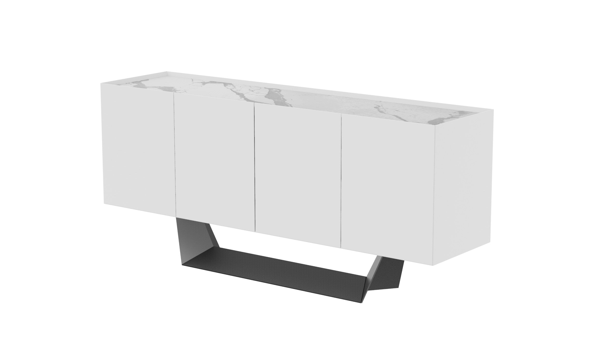 Sonata Buffet Marmo Ceramic/ White MDF