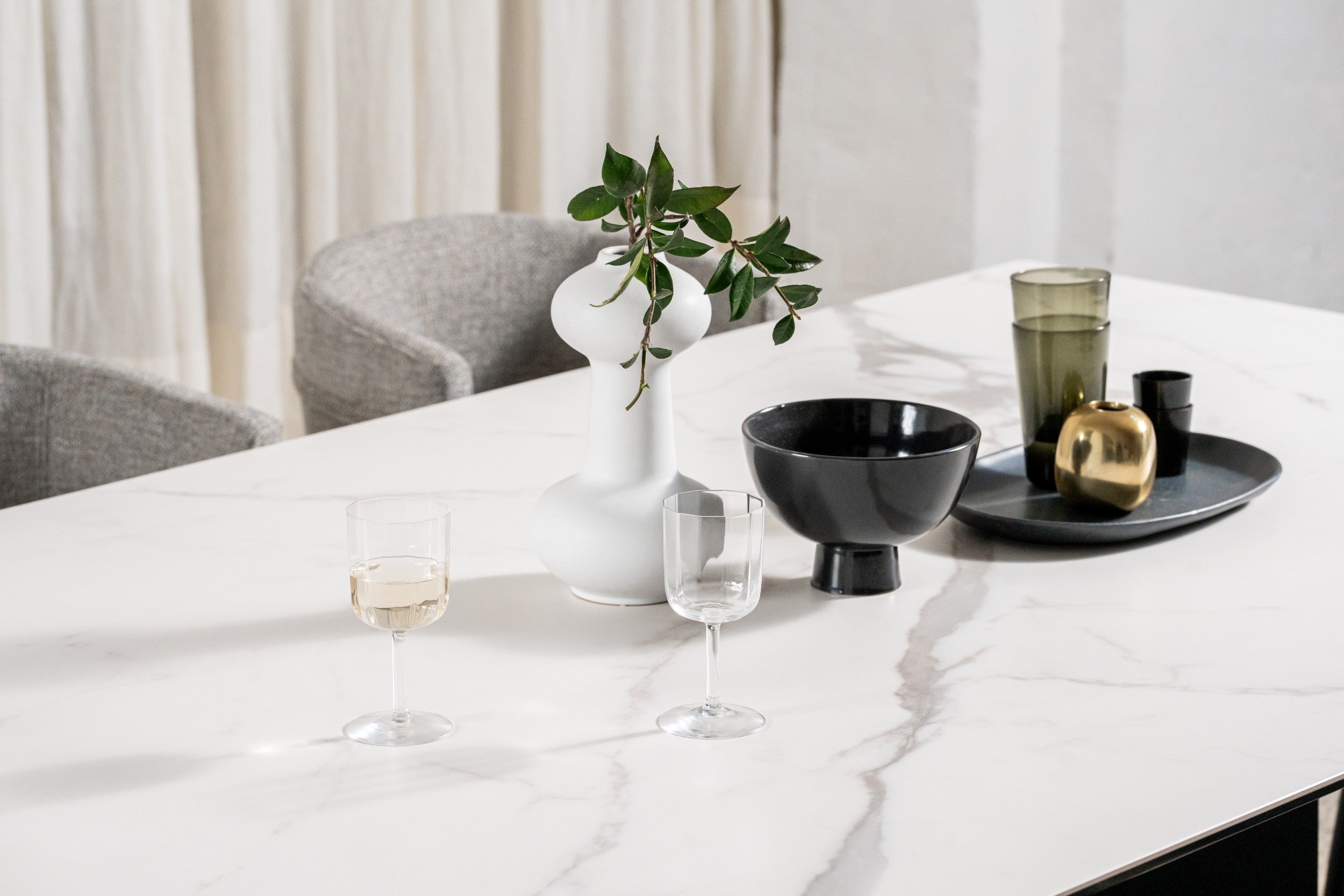 Sonata Fixed Dining Table Marmo Ceramic