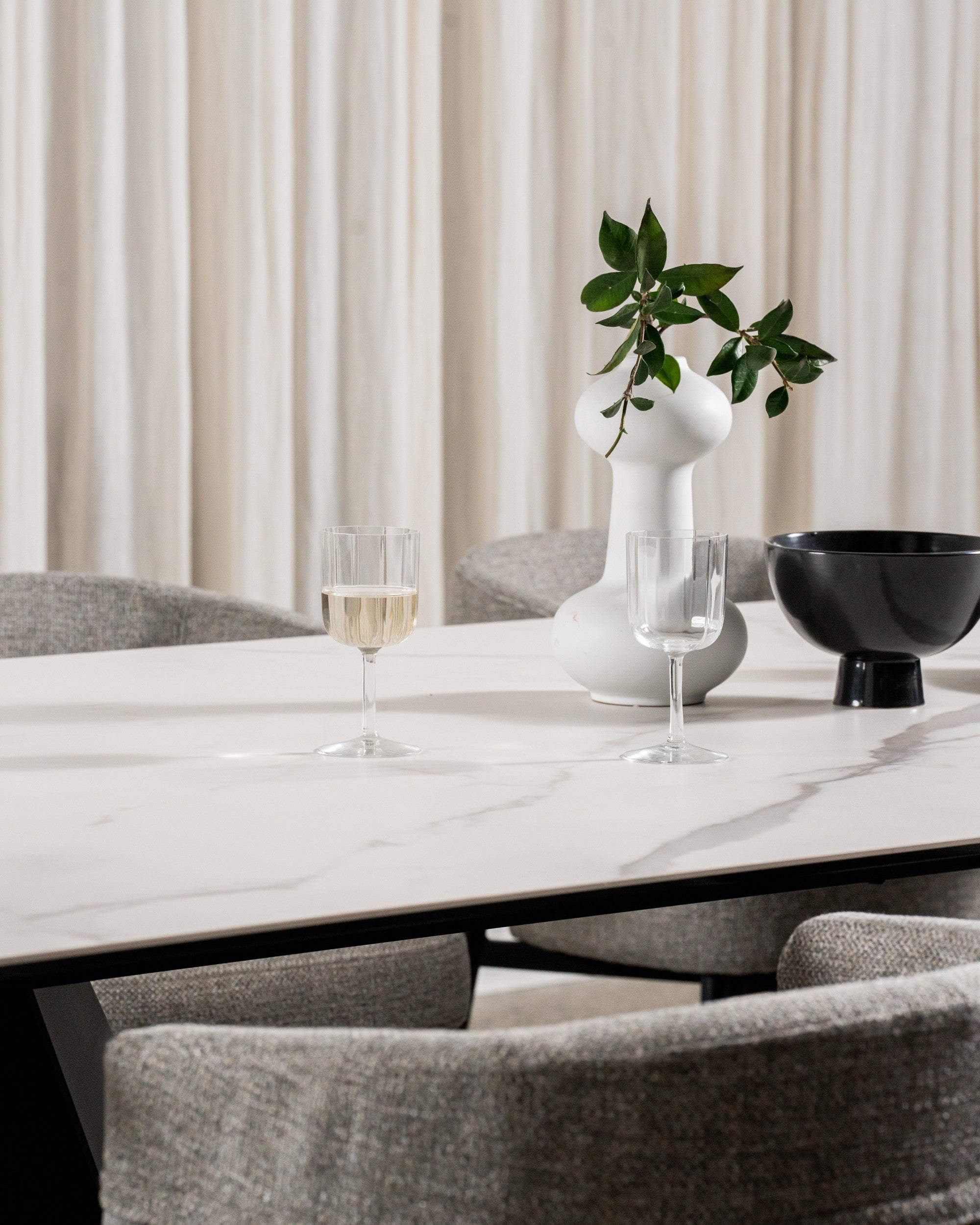 Sonata Fixed Dining Table Marmo Ceramic