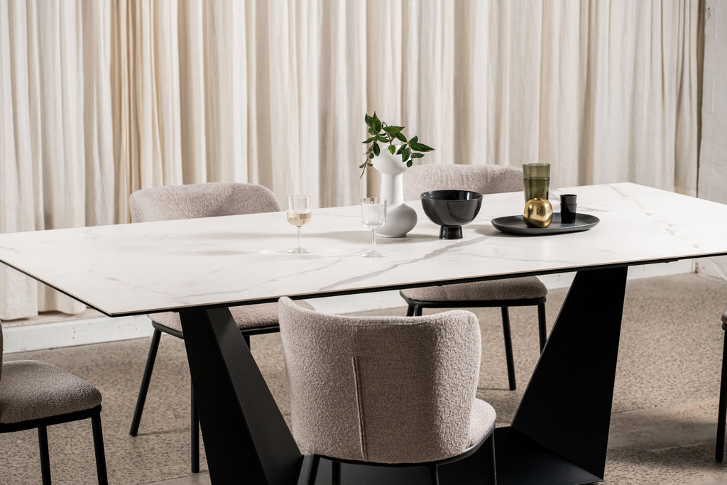 Sonata Fixed Dining Table Marmo Ceramic