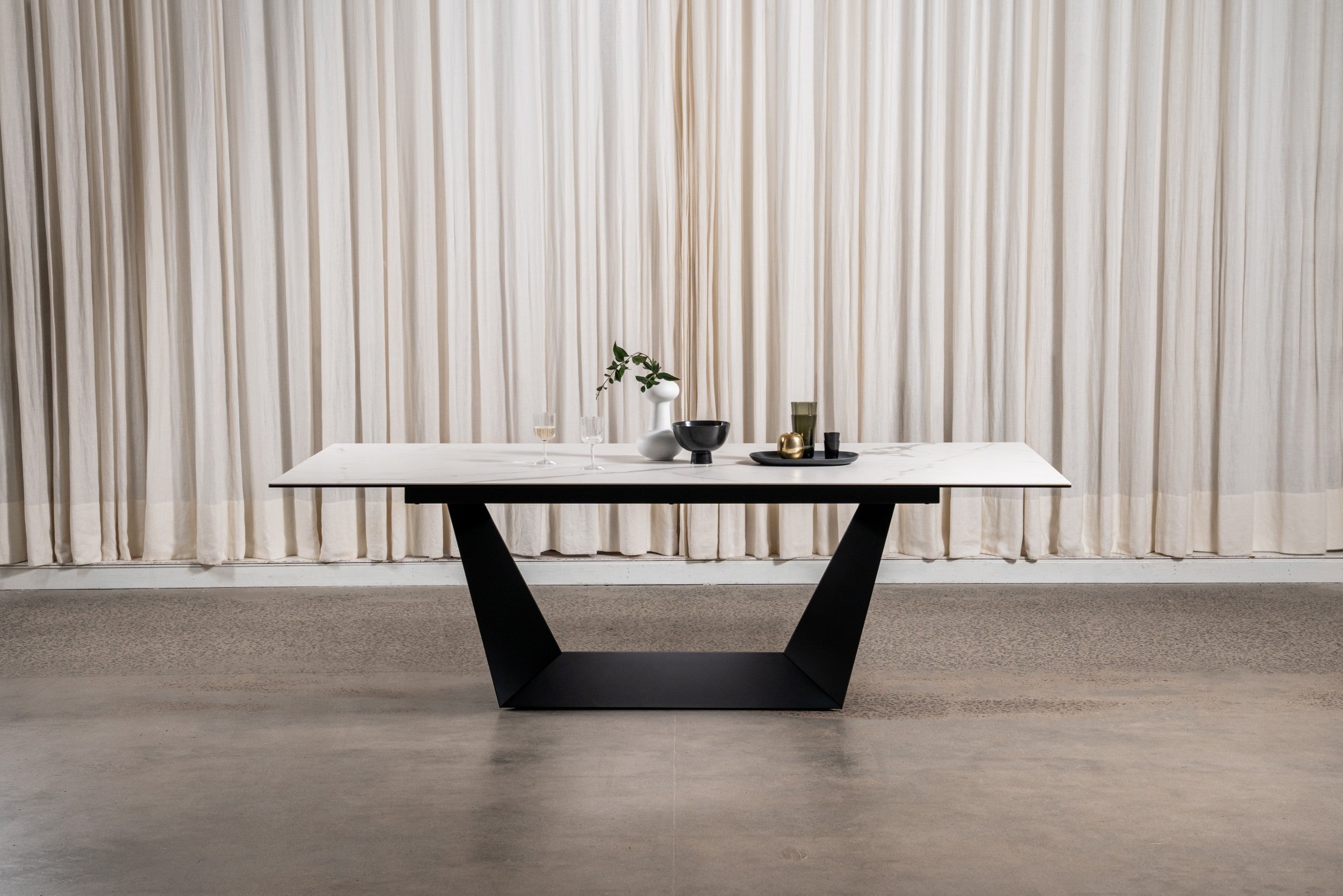 Sonata Fixed Dining Table Marmo Ceramic