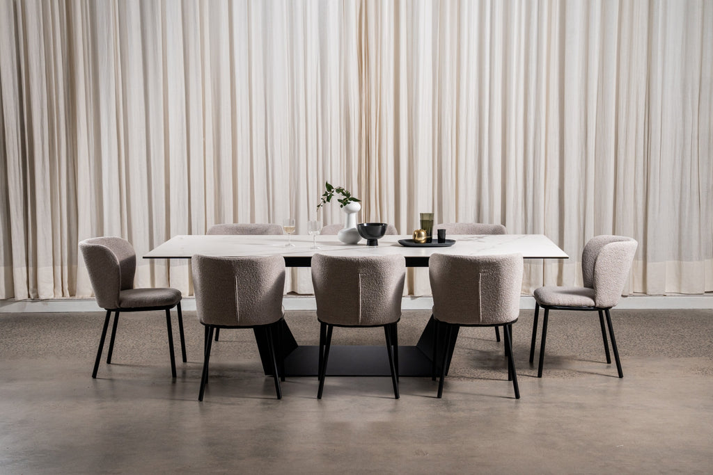 Sonata Fixed Dining Table Marmo Ceramic