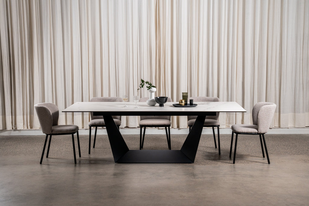 Sonata Fixed Dining Table Marmo Ceramic