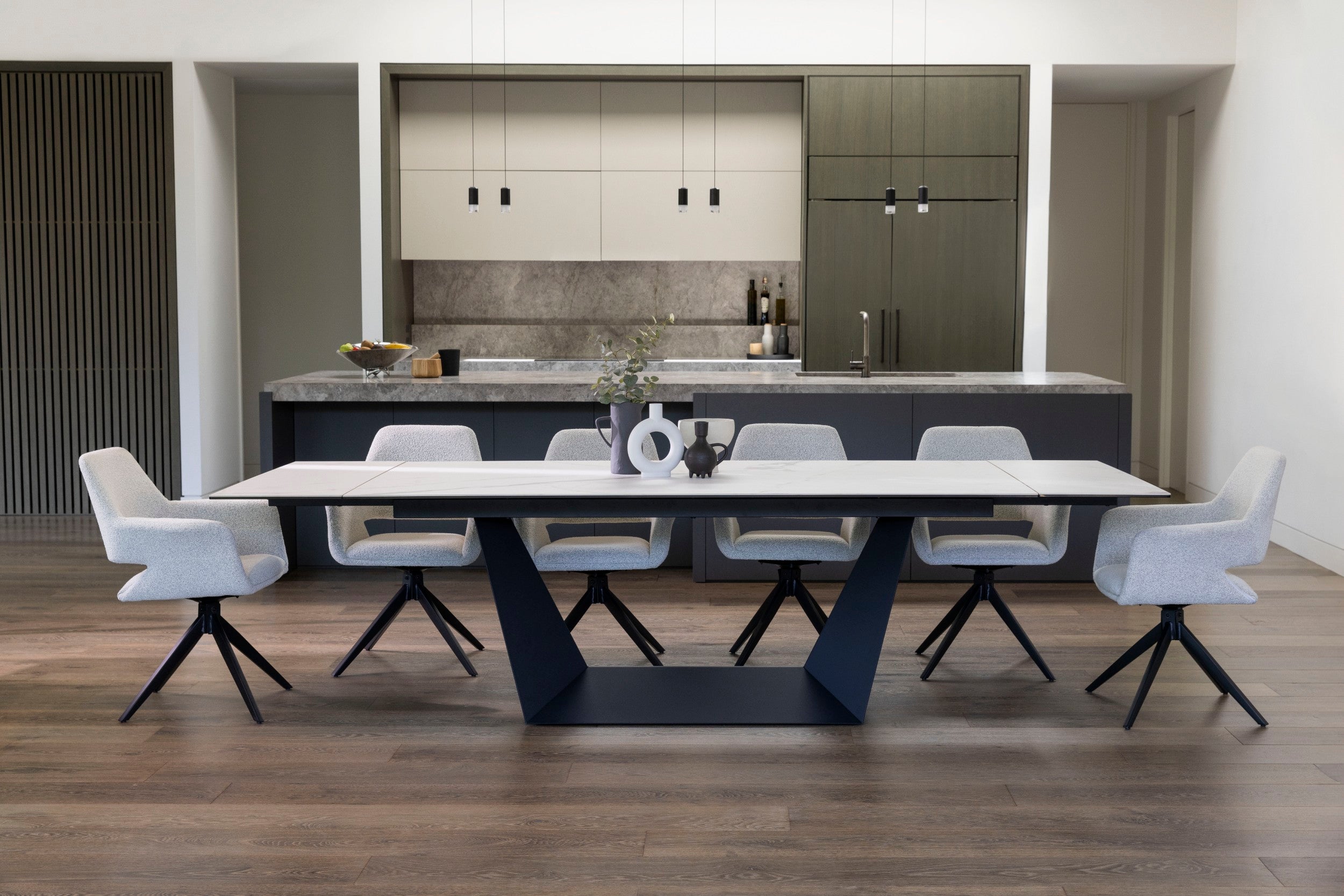 Sonata Extension Dining Table Marmo Ceramic