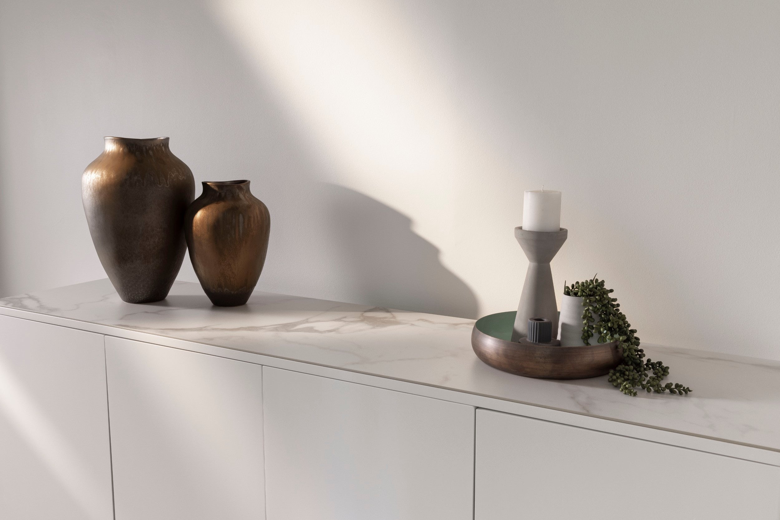 Sonata Buffet Marmo Ceramic/ White MDF