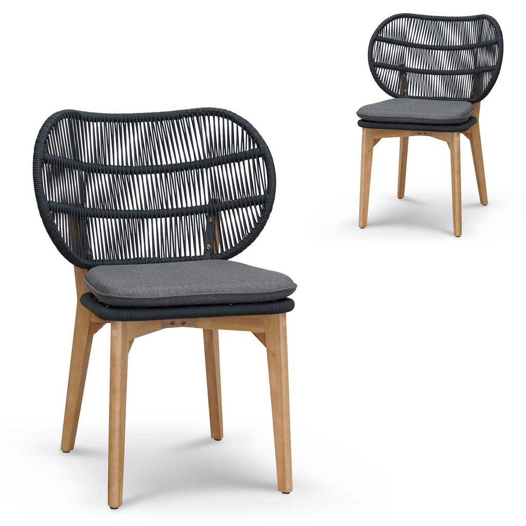 Outdoor Verona Dining Chair - Anthracite Grey Cushion (Set of 2)