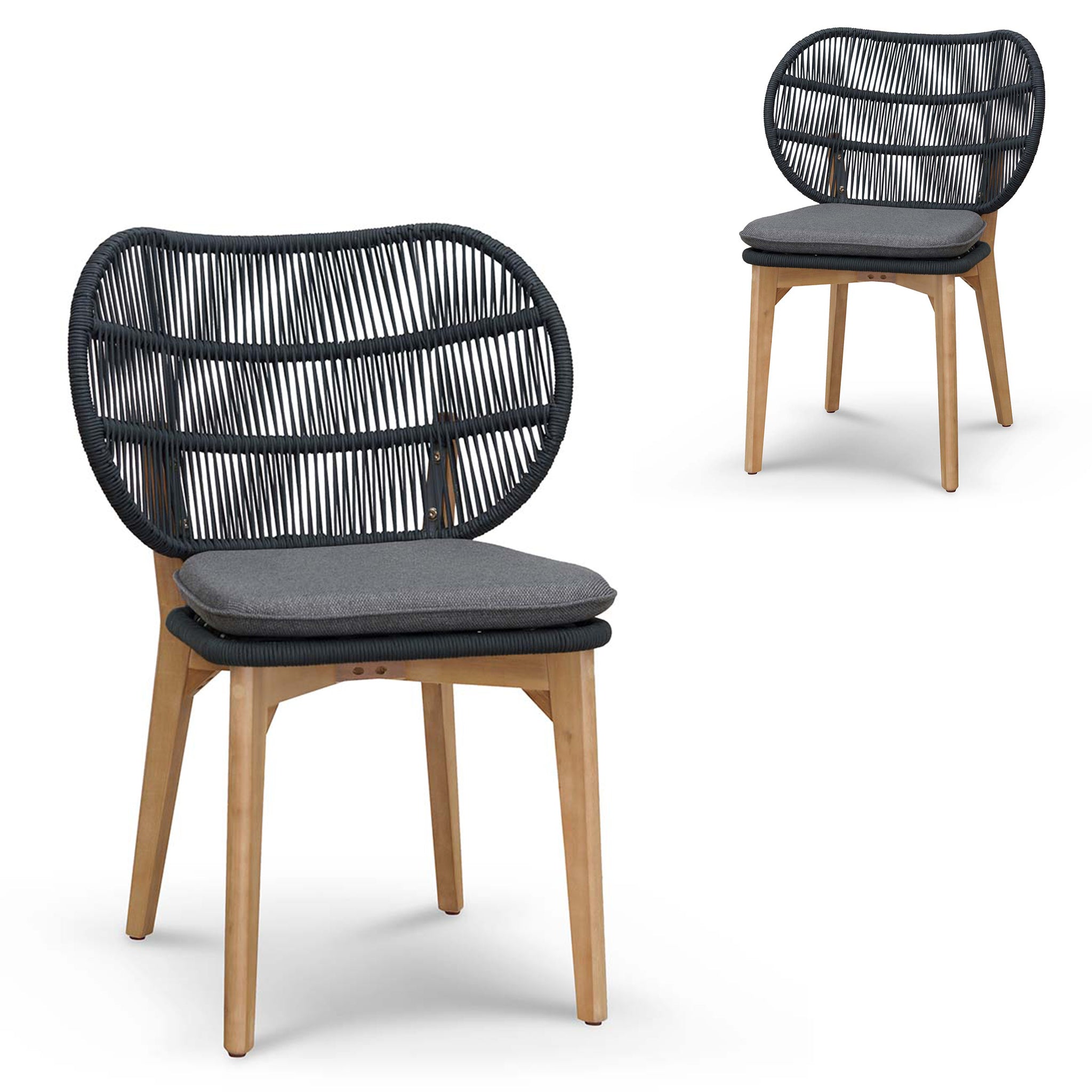 Outdoor Verona Dining Chair - Anthracite Grey Cushion (Set of 2)