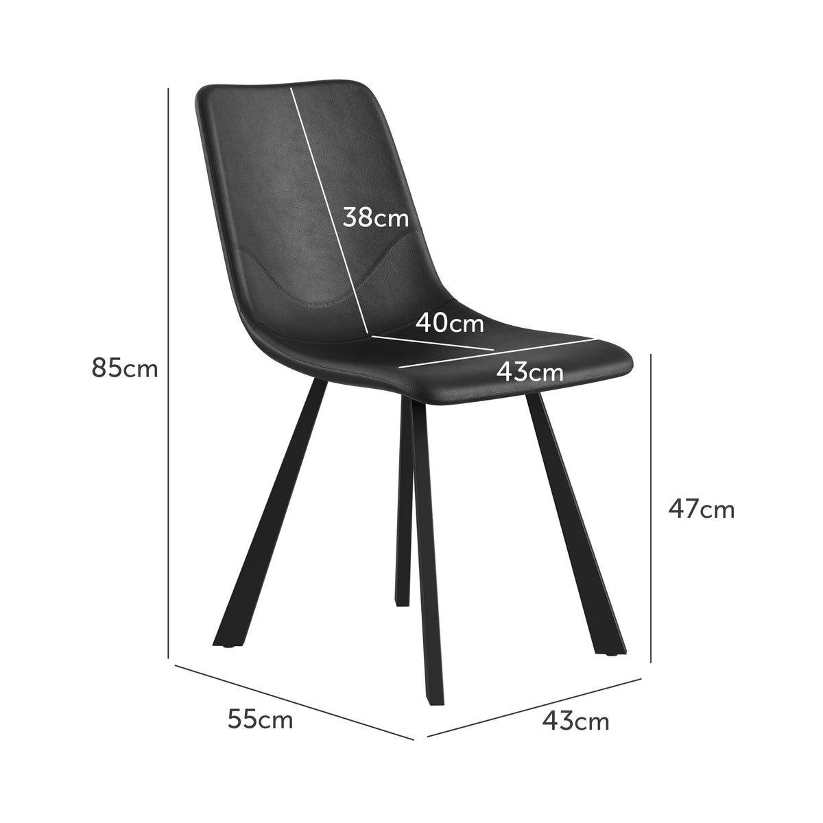 Colvane Dining Chair Antique Black (Set of 4)