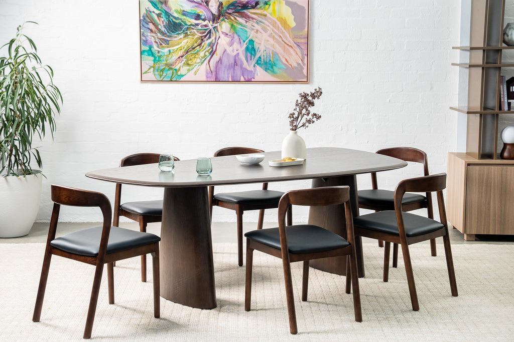 Iverra Dining Chair Walnut / Black PU (Set of 2)