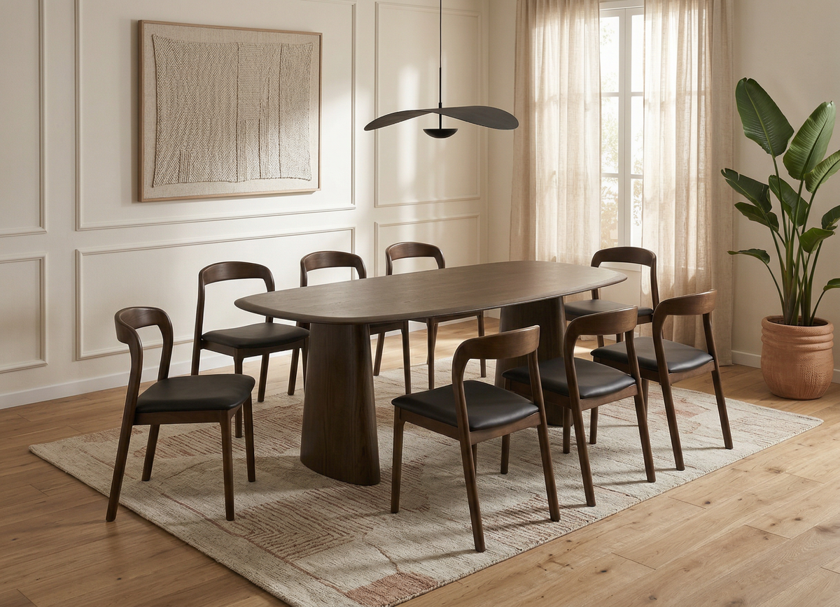 Iverra Dining Chair Walnut / Black PU (Set of 2)