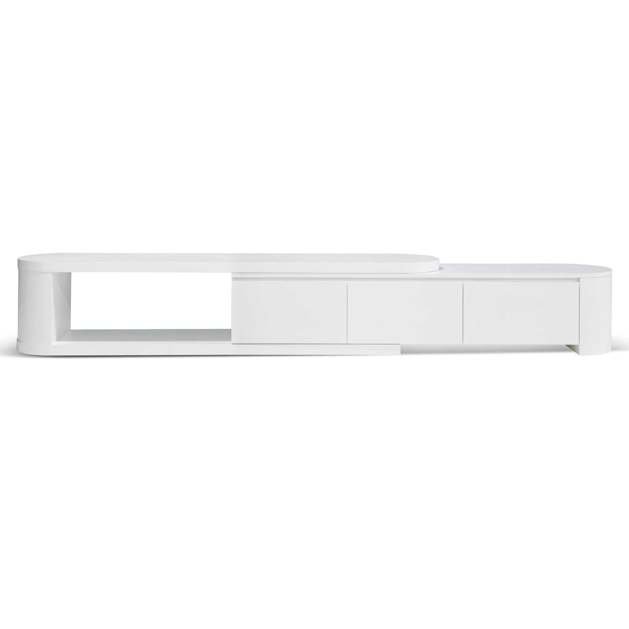 Extendable Palermo TV Entertainment Unit - Full White Oak
