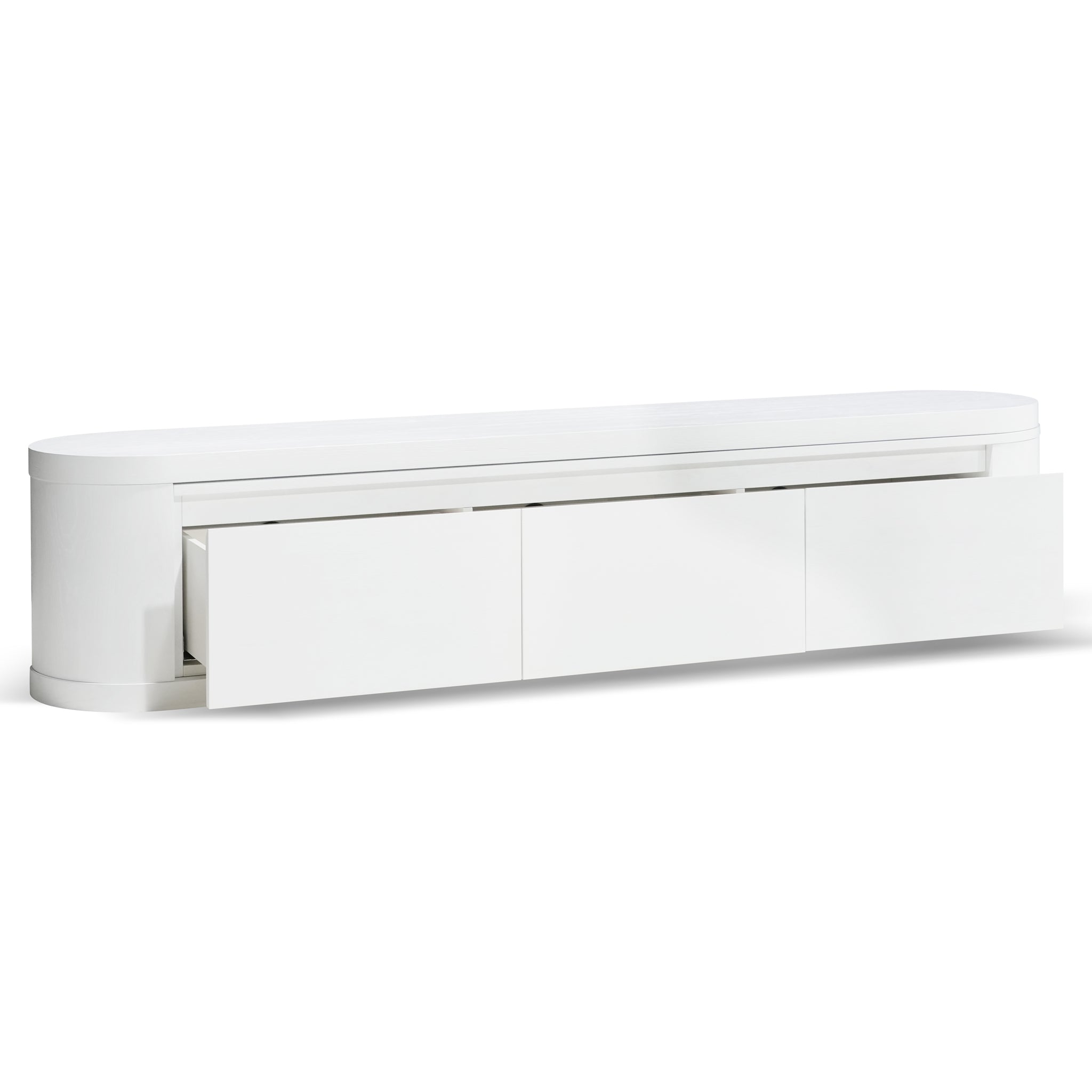 Extendable Palermo TV Entertainment Unit - Full White Oak