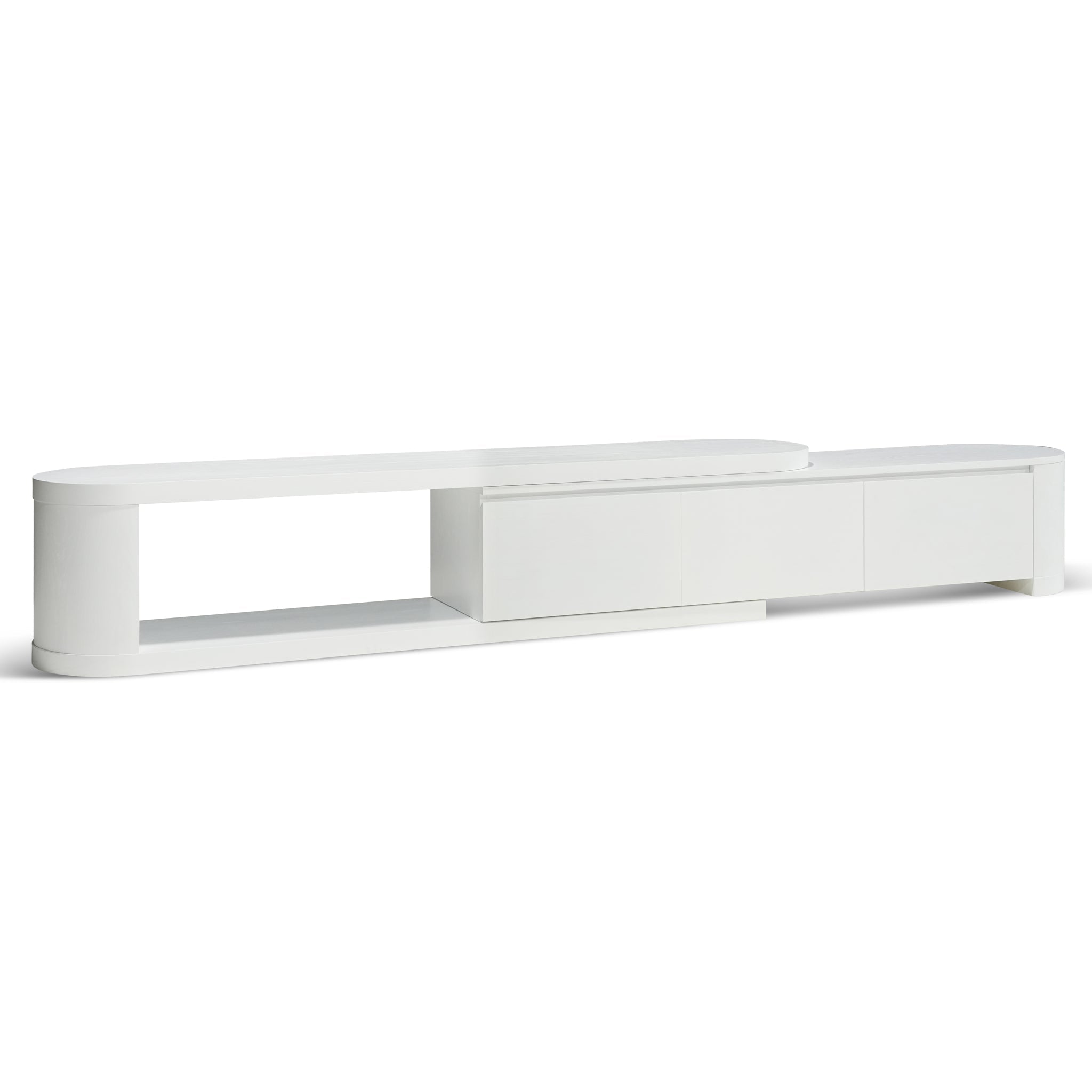 Extendable Palermo TV Entertainment Unit - Full White Oak