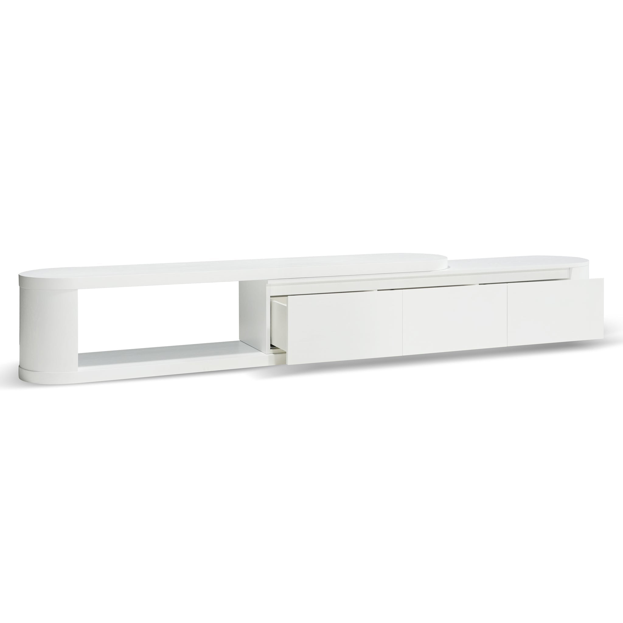 Extendable Palermo TV Entertainment Unit - Full White Oak
