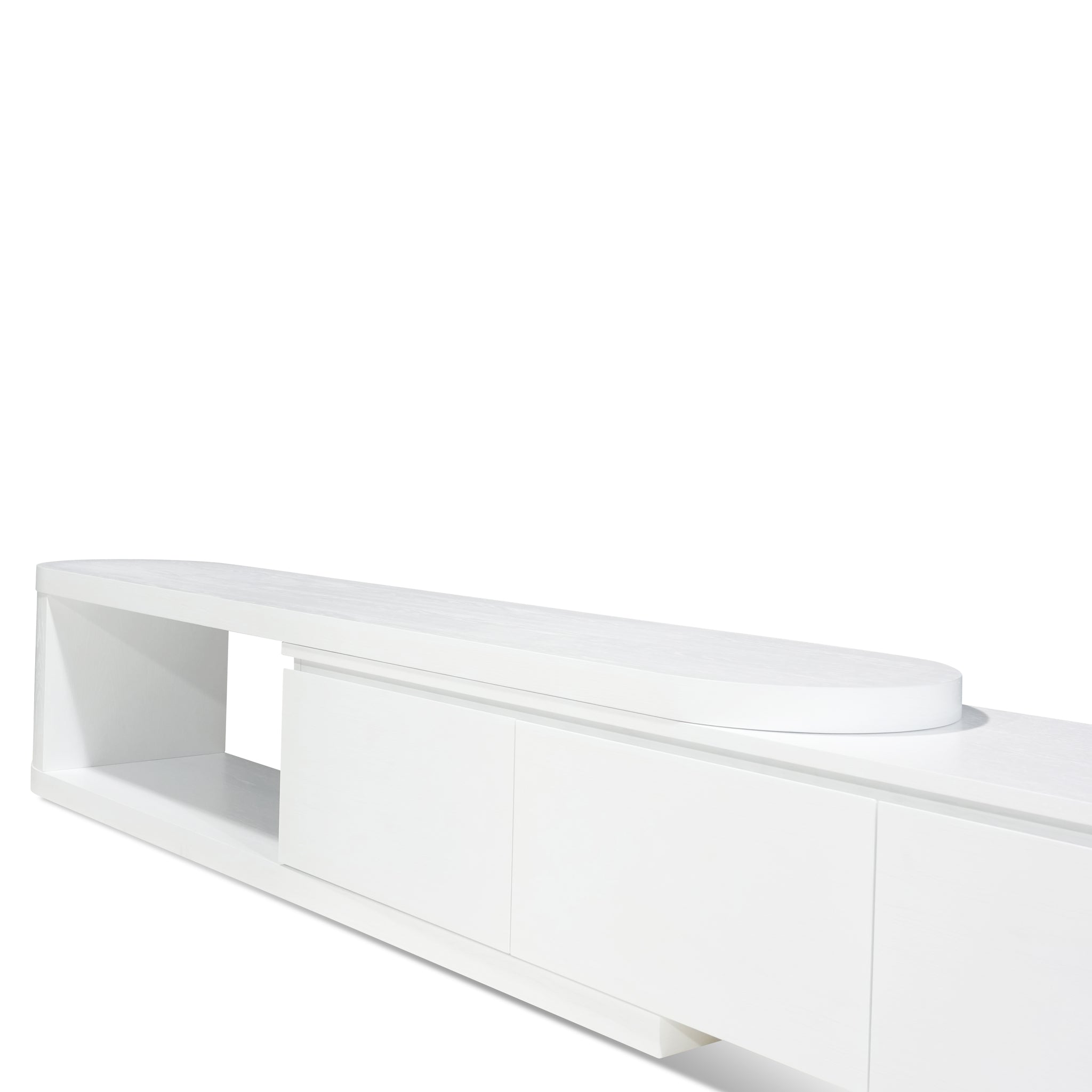 Extendable Palermo TV Entertainment Unit - Full White Oak