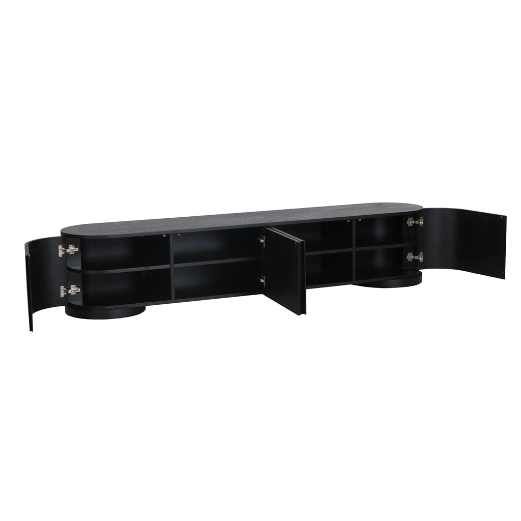 2.2m Palermo TV Entertainment Unit - Full Black