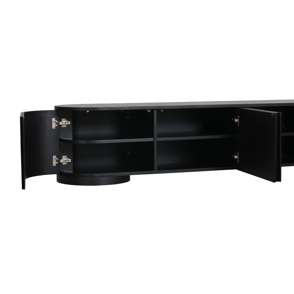 2.2m Palermo TV Entertainment Unit - Full Black